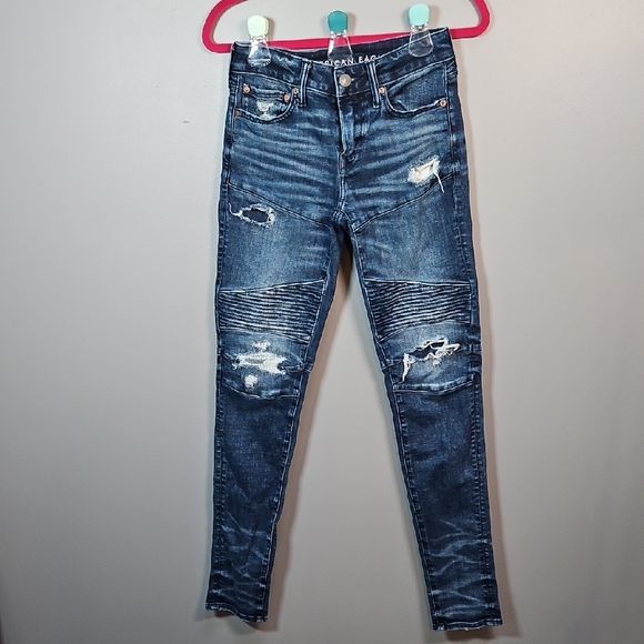 American Eagle Outfitters Denim - American Eagle Outfitters Airflex + Stacked Skinny Blue Jean 26 x 30